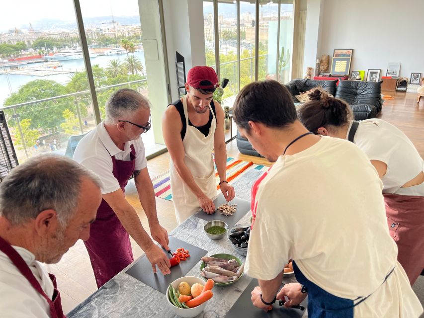 Barcelona: Rooftop Tapas and Sangria Class with a Chef - Eating on the rooftop above Port Vell