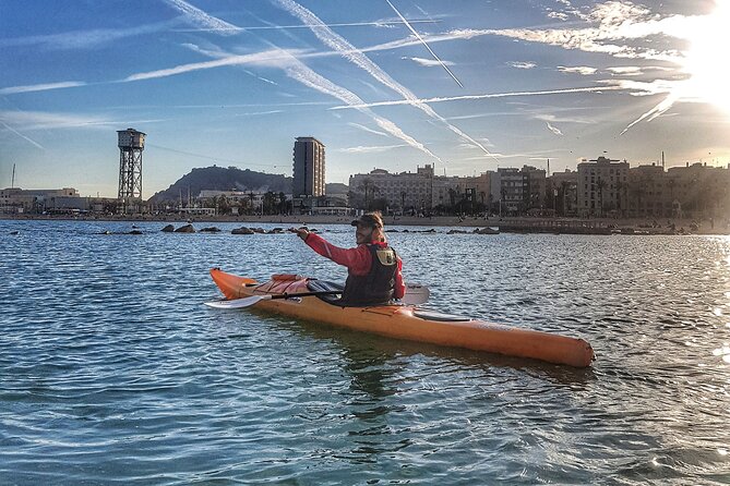 Barcelona Skyline Kayaking Coupled with Delicious Tapas - Sunset light, sea air, and the optional swim
