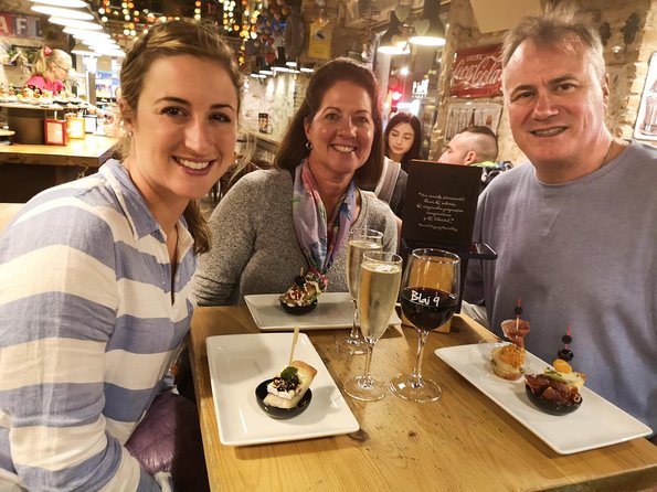 Barcelona Tapas & Wine Private Tour in Traditional Taverns - Stop five: more pintxos and a choice of red or white