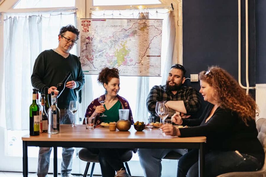 Budapest: Hungarian Wine Tasting with 8 Wines and Tapas - Local food makes the tasting feel like dinner
