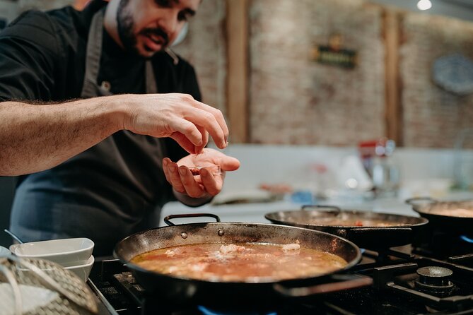 Madrid Tapas & Paella Cooking Experience with Local Market Visit - Mercado de Antón Martín before the cooking begins