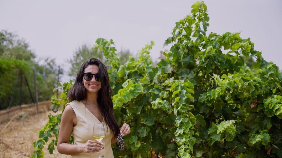 Malaga: Organic Vineyard Tour with 6 Wines, Tapas & Transfer - Walking through Viñedo Malvajio