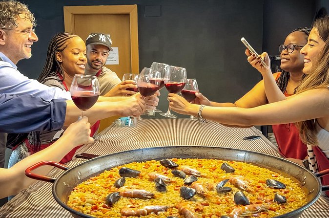 Seafood Paella Maestro with Tapas and Sangria - Mixing sangria, with the right amount of fun